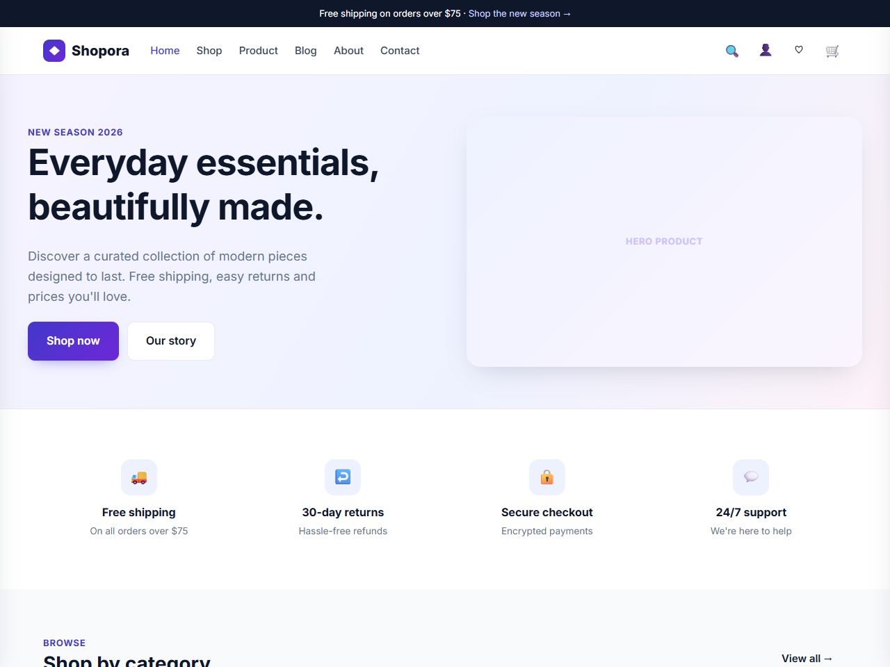 Shopora — Premium E-commerce HTML Template