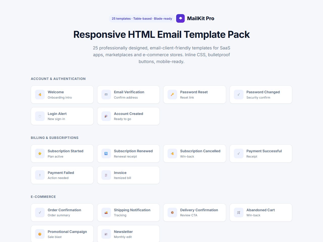 MailKit Pro — Responsive HTML Email Template Pack