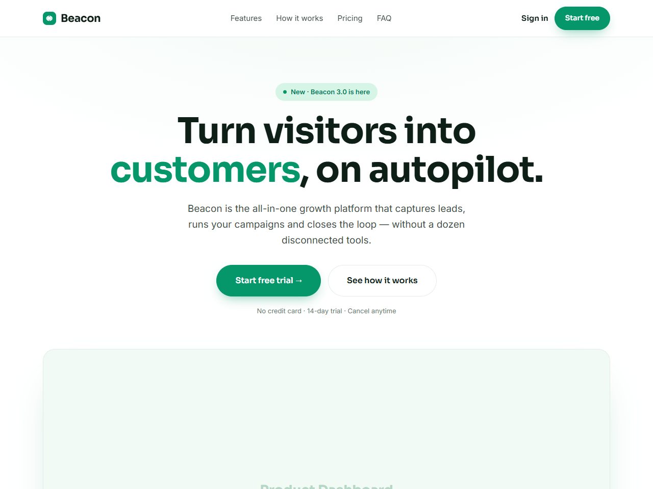 Beacon — Landing Page Pack (6 layouts)