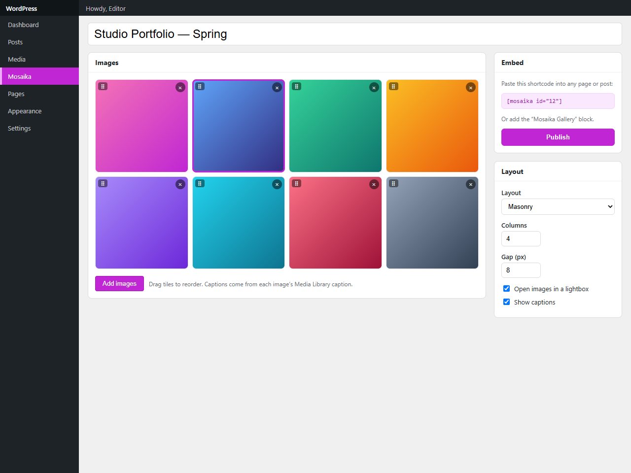 Mosaika — Responsive Photo Galleries