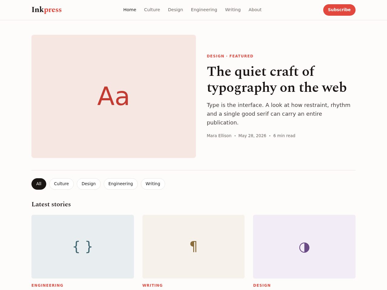 Inkpress — Nuxt 3 Blog & Magazine Starter