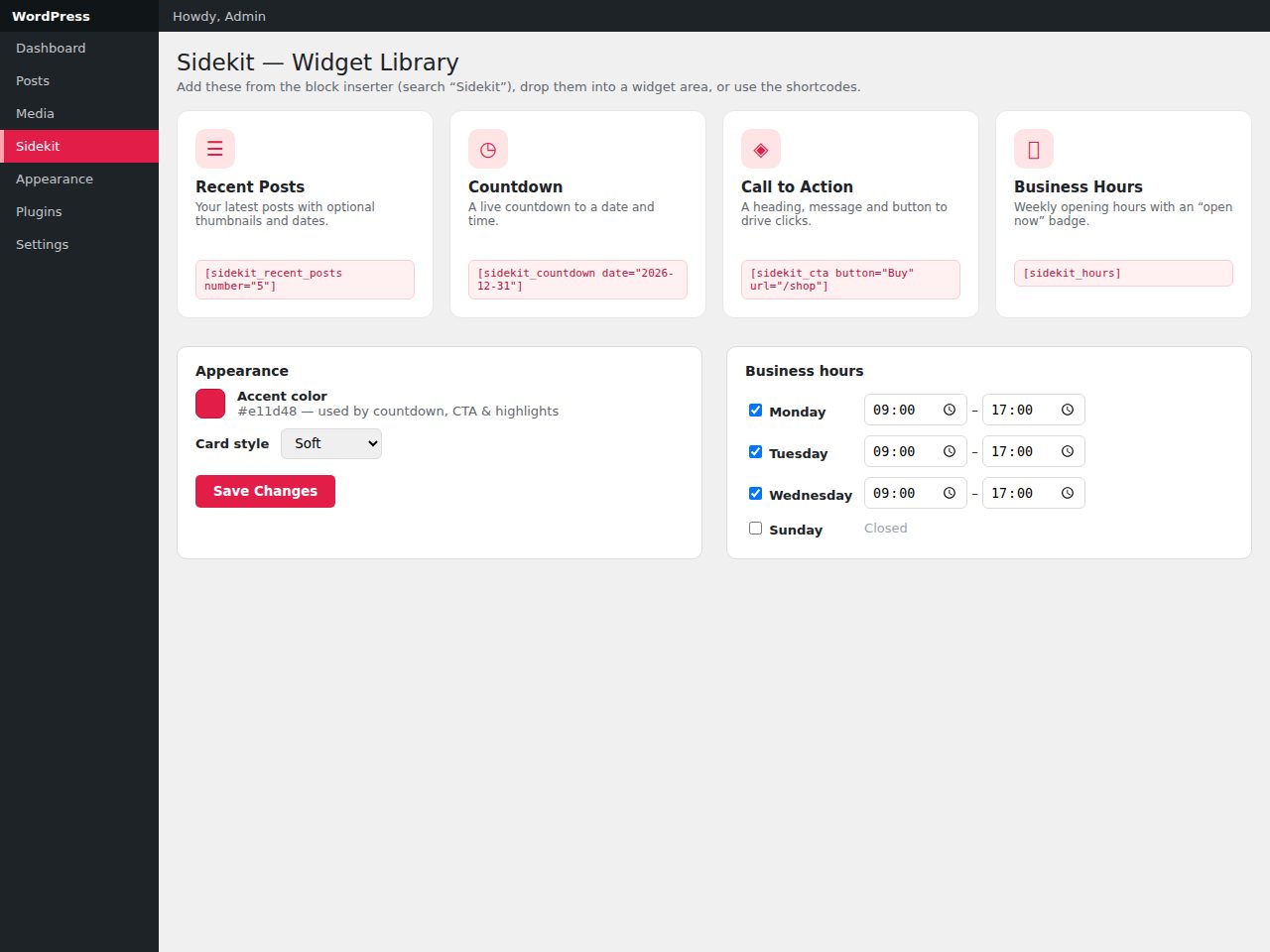Sidekit — Content Widgets & Blocks